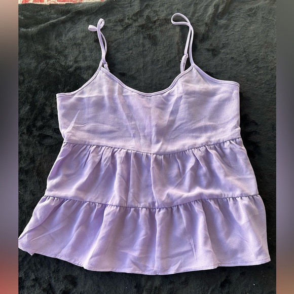 Pink Rose Tops - Pink Rose Light Purple Tiered Camisole